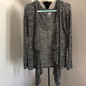 Justice Black grey sweater hoodie size 18 girls